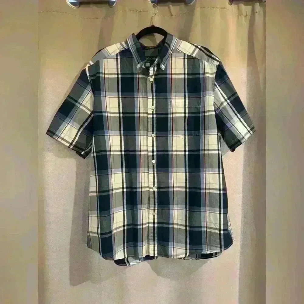 Men’s Plaid Eddie Bauer Button Up